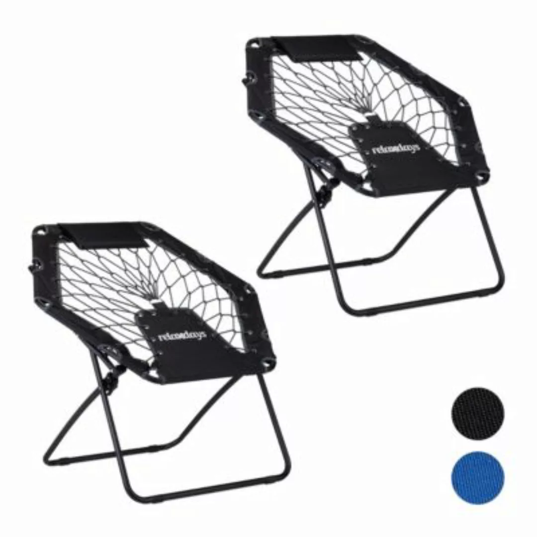 relaxdays 2 x Bungee Stuhl WEBSTER schwarz-grau günstig online kaufen