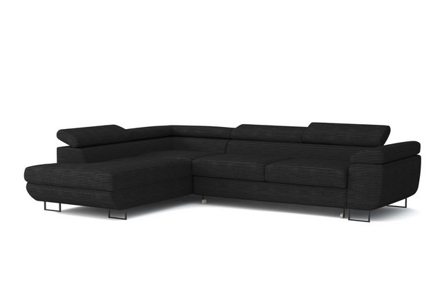 Deine Möbel 24 Wohnlandschaft ASTON Cord-Stoff Samt 277 cm breit Ecksofa So günstig online kaufen