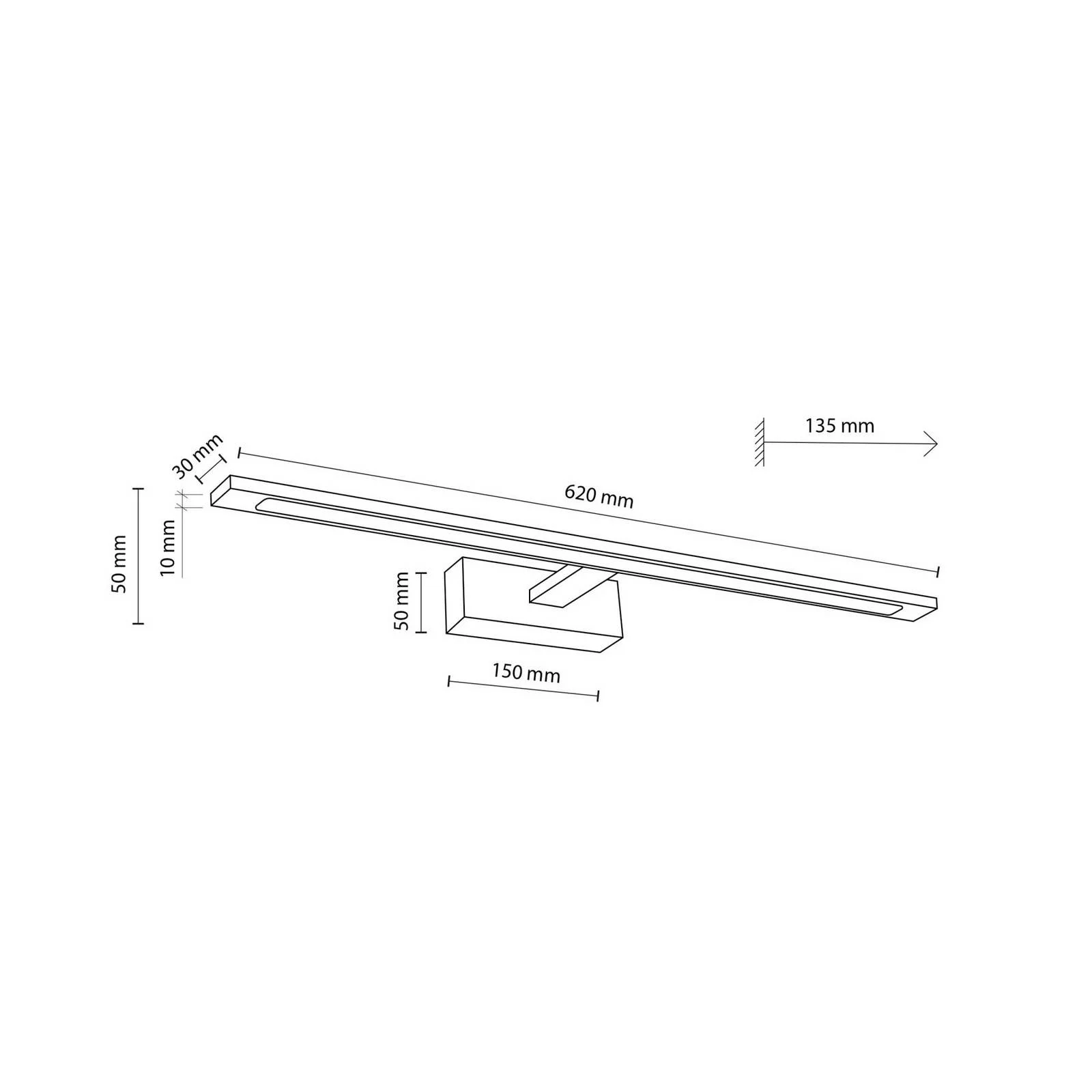 LED-Wandlampe Gallery, chromfarben, Metall Breite 62 cm IP44 günstig online kaufen