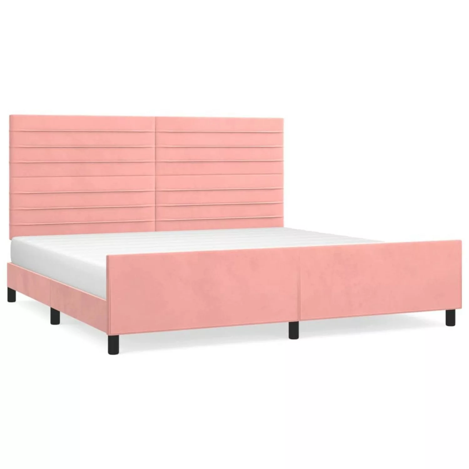 vidaXL Bettgestell Bettrahmen mit Kopfteil Rosa 200x200 cm Samt Bett Bettge günstig online kaufen