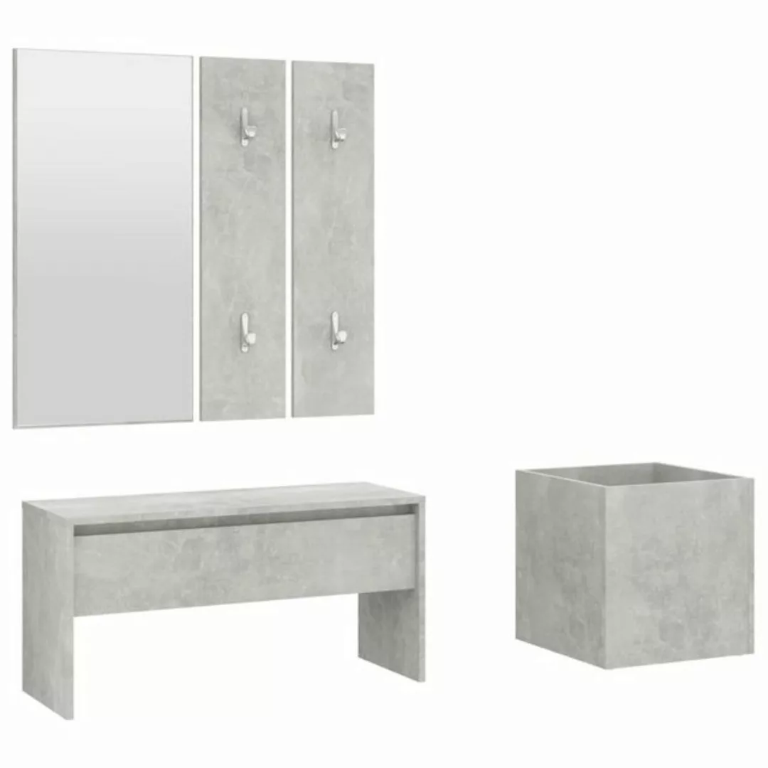 furnicato Kleiderschrank Flurmöbel-Set Betongrau Holzwerkstoff günstig online kaufen