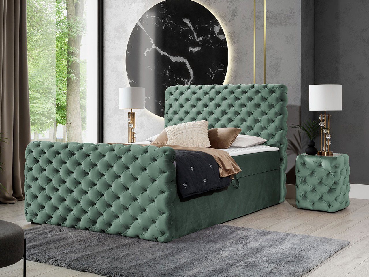 MIRJAN24 Boxspringbett Chesterfield Lux (mit zwei günstig online kaufen