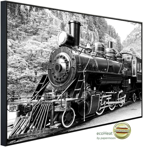 Papermoon Infrarotheizung »Dampflokomotive Schwarz & Weiß«, sehr angenehme günstig online kaufen