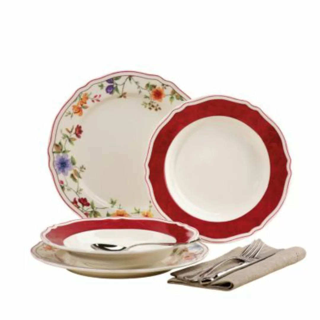 CreaTable Tafelservice Cornwall Garden multicolor Porzellan 12 tlg. günstig online kaufen