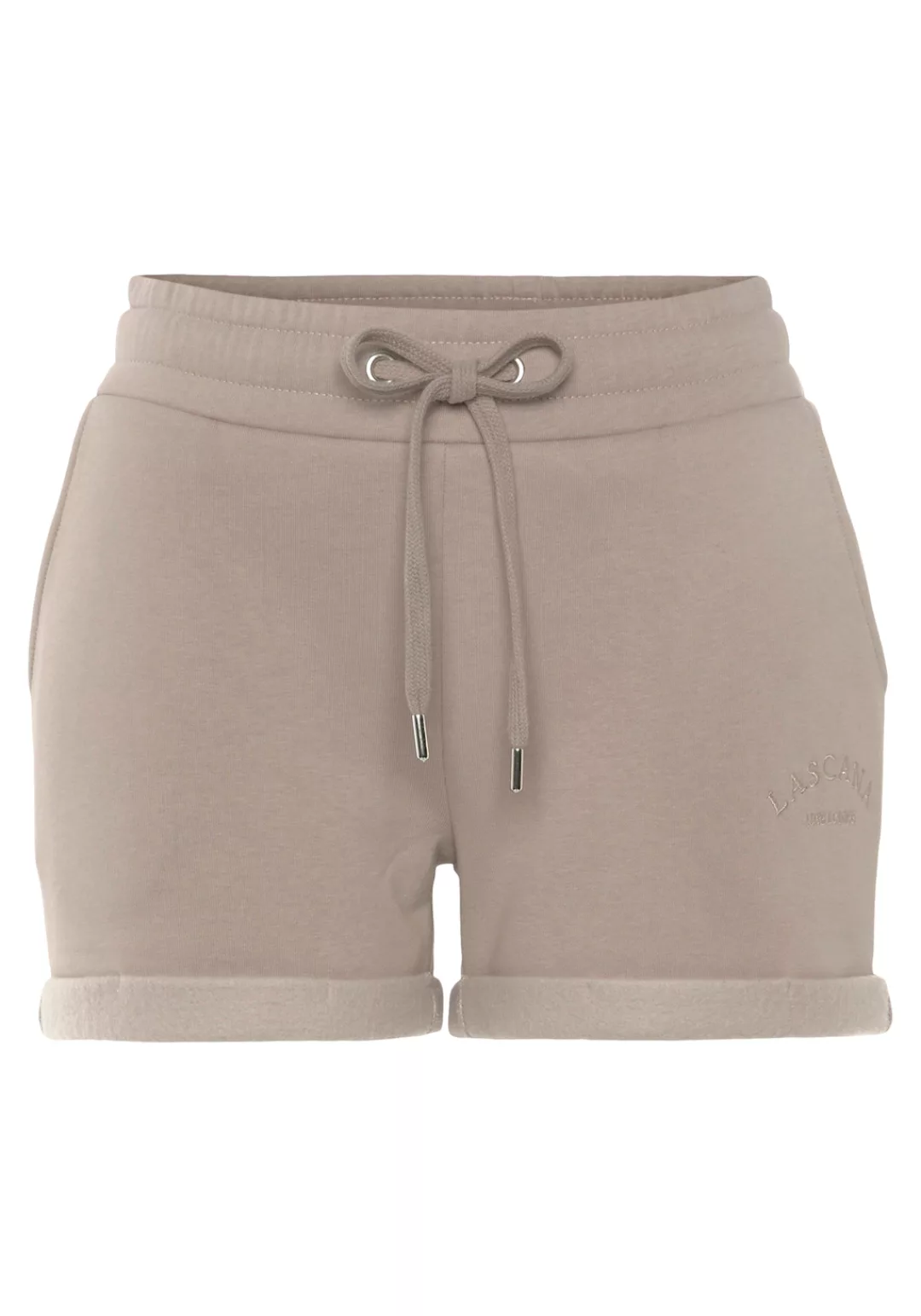 LASCANA Relaxshorts -Sweatshorts -Kurze Hose mit seitlichen Taschen und Log günstig online kaufen