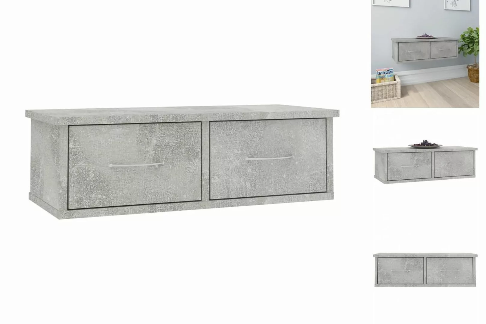 vidaXL Hängeschrank Hängeschrank Wandschrank mit Schubladen Betongrau 60x26 günstig online kaufen