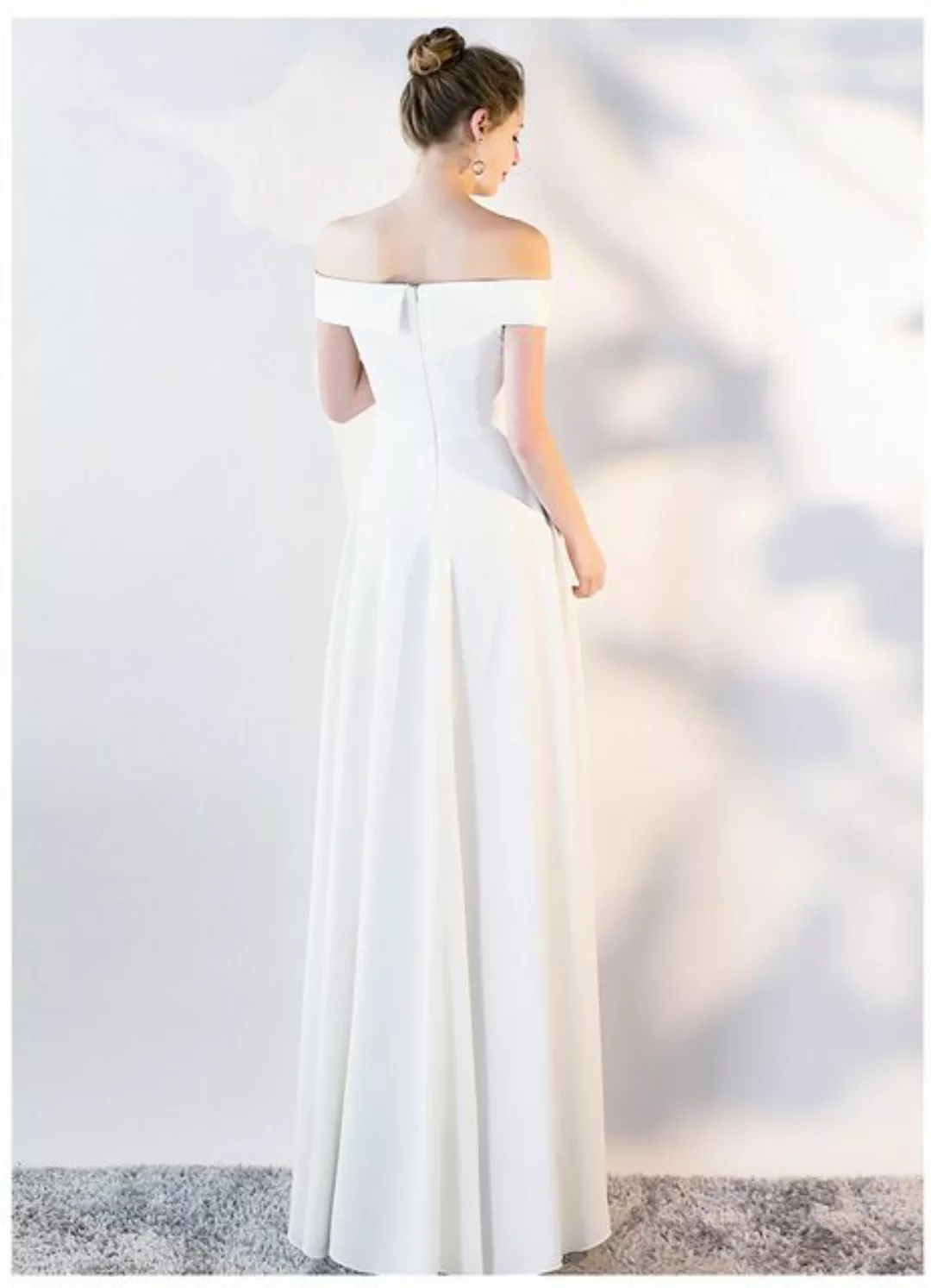 ZWY Abendkleid Einfarbiges, hüftbetontes, schulterfreies elastisches Kleid günstig online kaufen