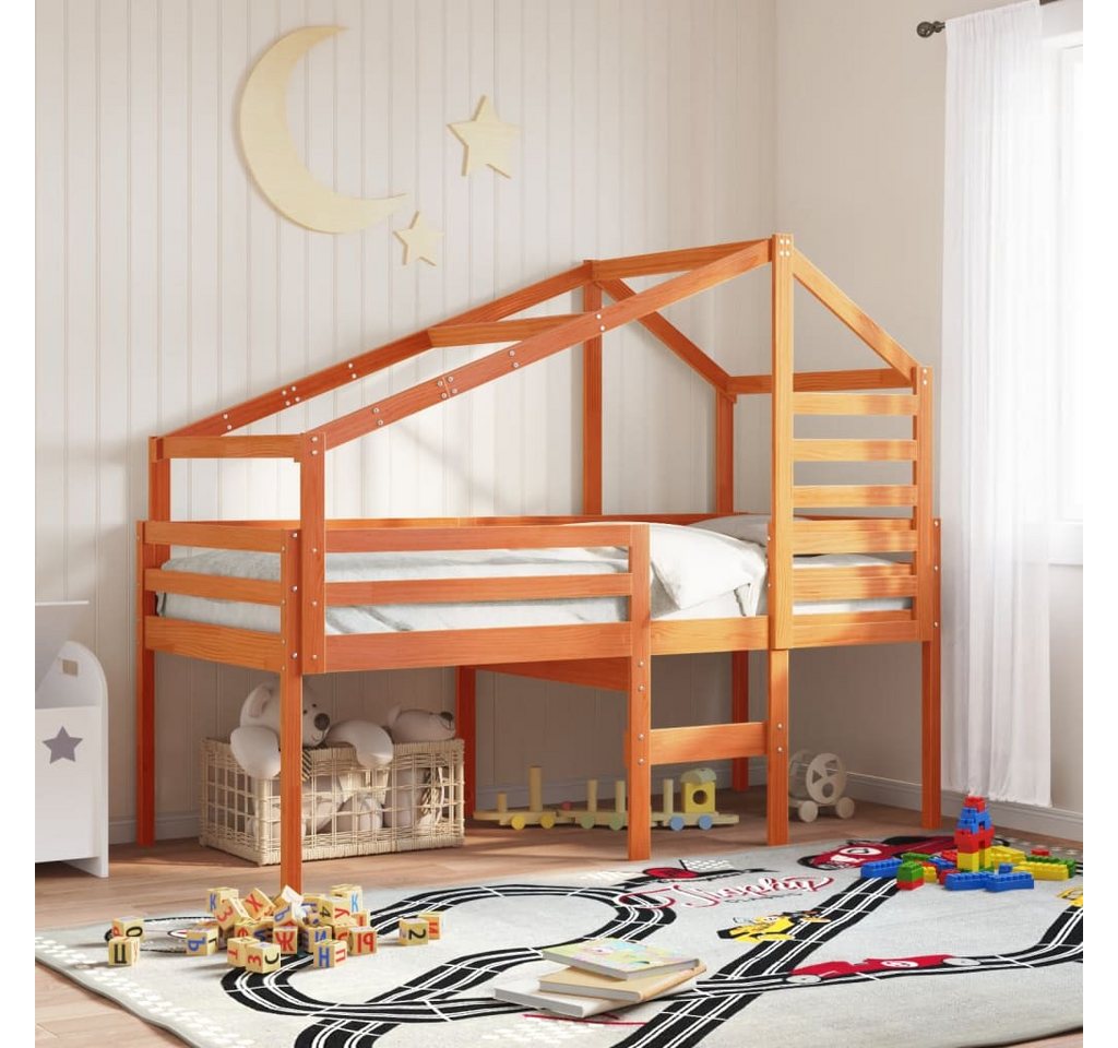 vidaXL Bett, Dach für Kinderbett Wachsbraun 188x97x113 cm Massivholz Kiefer günstig online kaufen