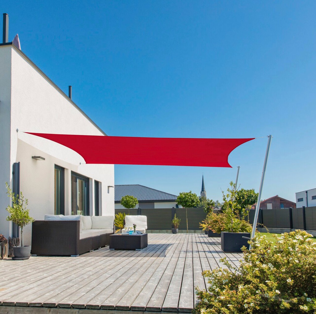 Windhager Sonnensegel "Capri Rechteck", 4x5m, rot günstig online kaufen