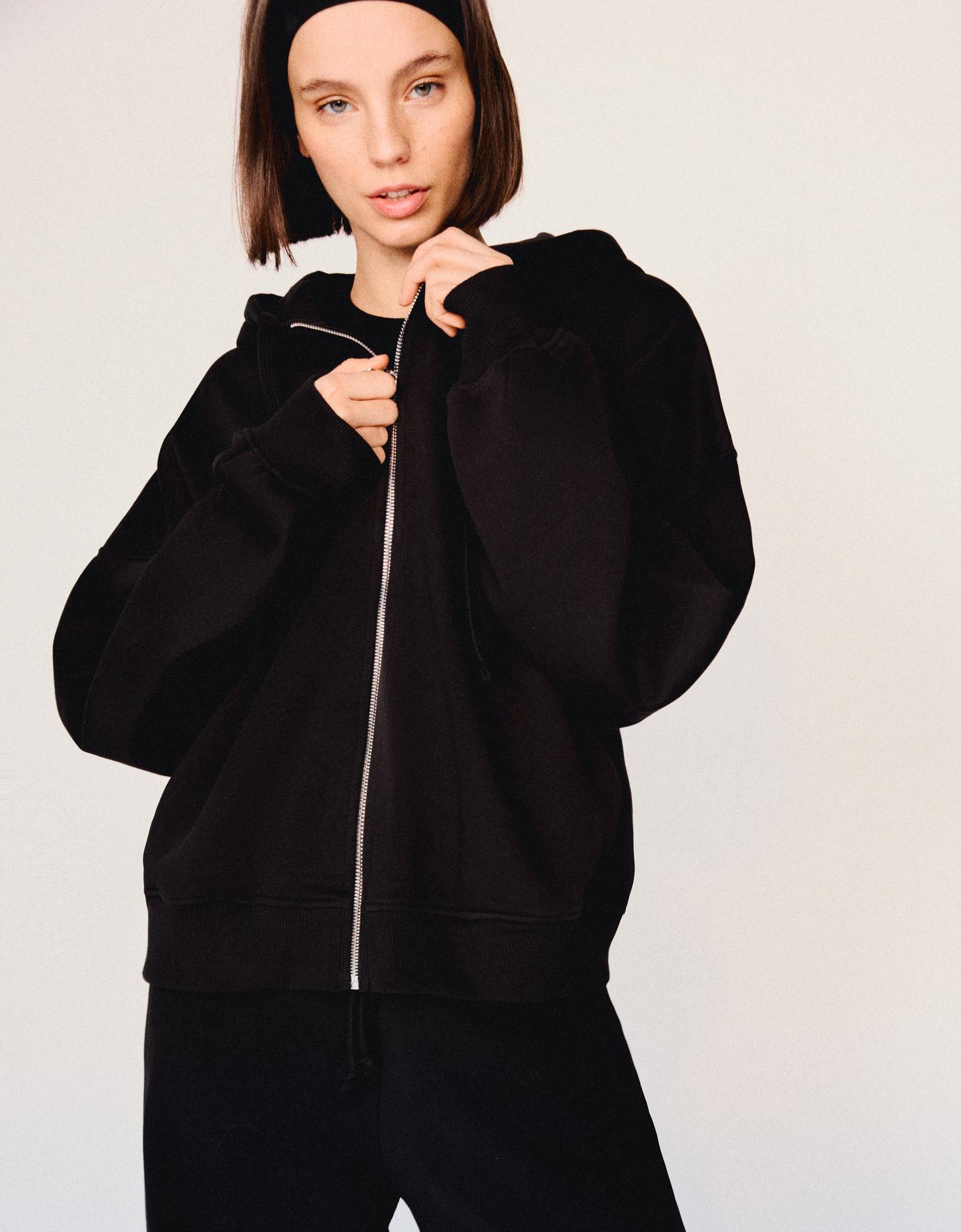 Bershka Hoodie Mit Reißverschluss Damen Xl Schwarz günstig online kaufen