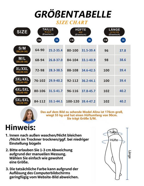 Jepo Leggings Elastische gefütterte Damenhose slim Lederoptik XL/XXL Damen günstig online kaufen