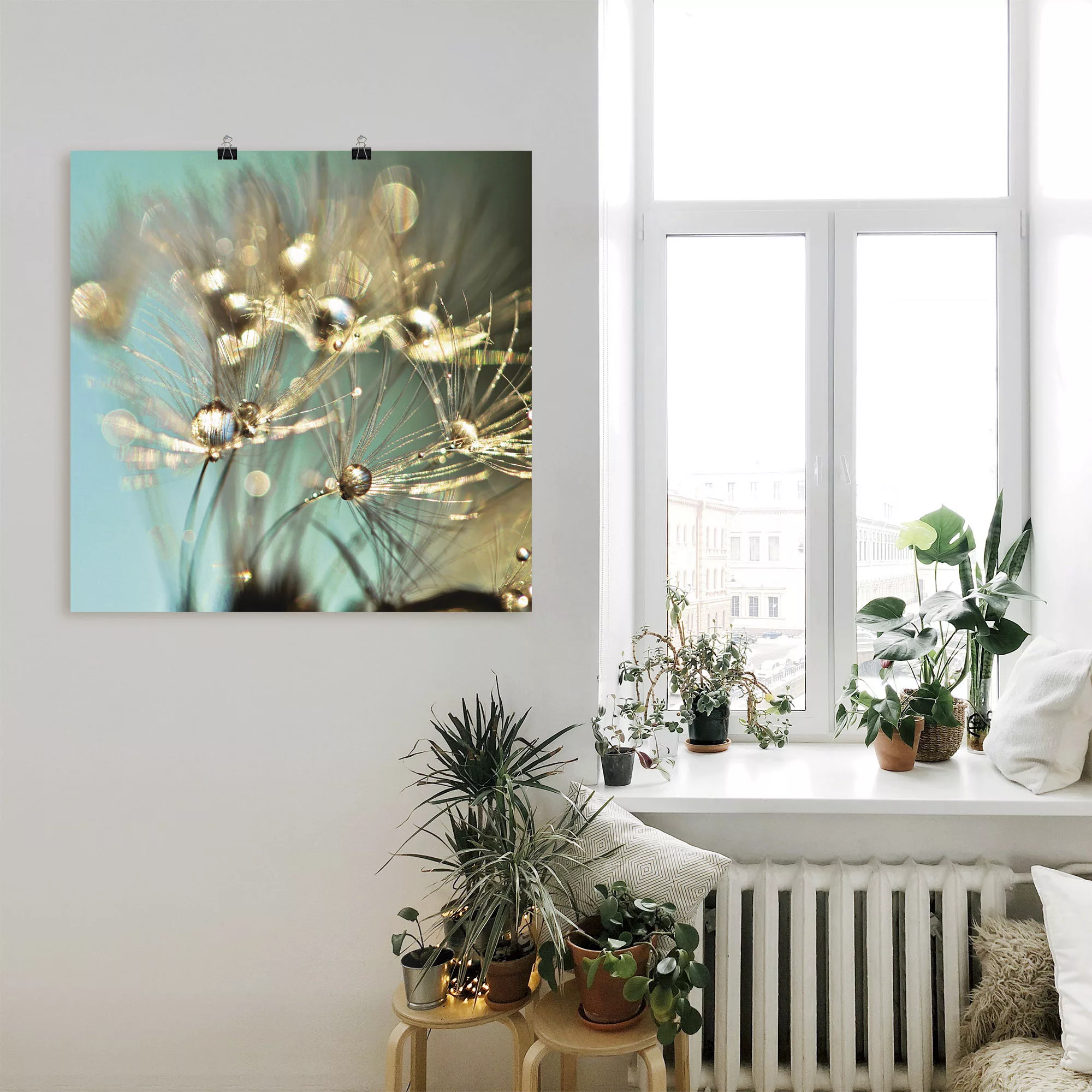 Artland Wandbild "Pusteblume glänzendes Gold", Blumen, (1 St.), als Alubild günstig online kaufen