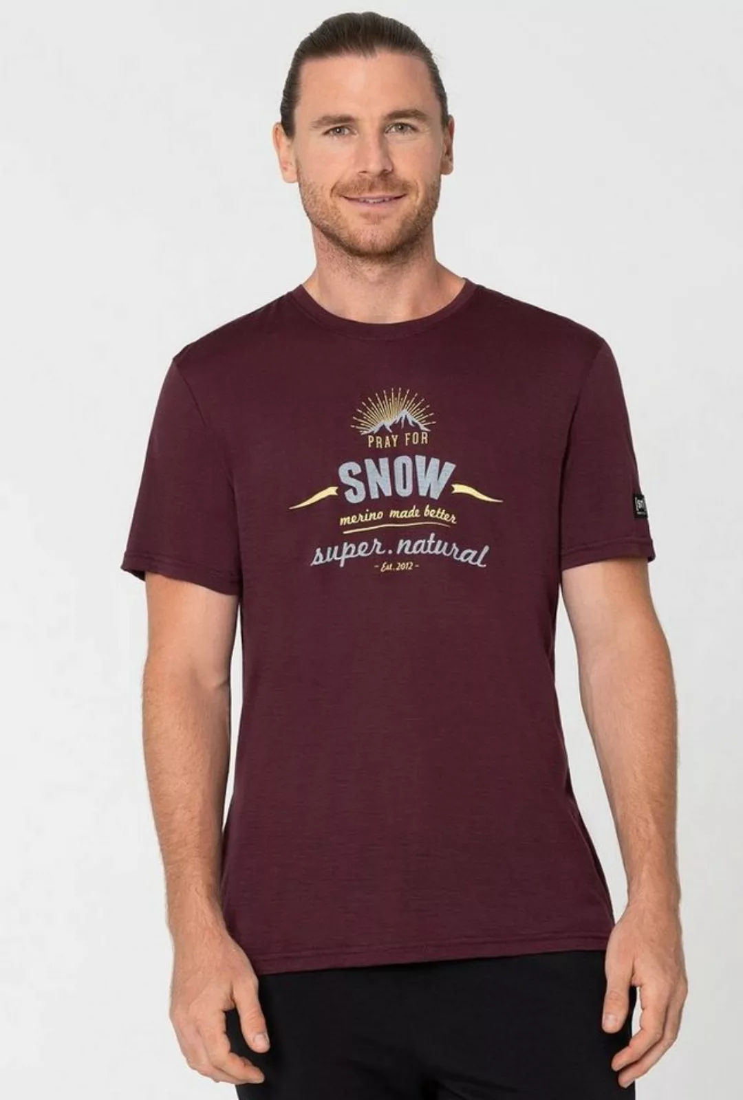 SUPER.NATURAL Print-Shirt Merino Funktionsshirt M PRAY FOR SNOW TEE funktio günstig online kaufen