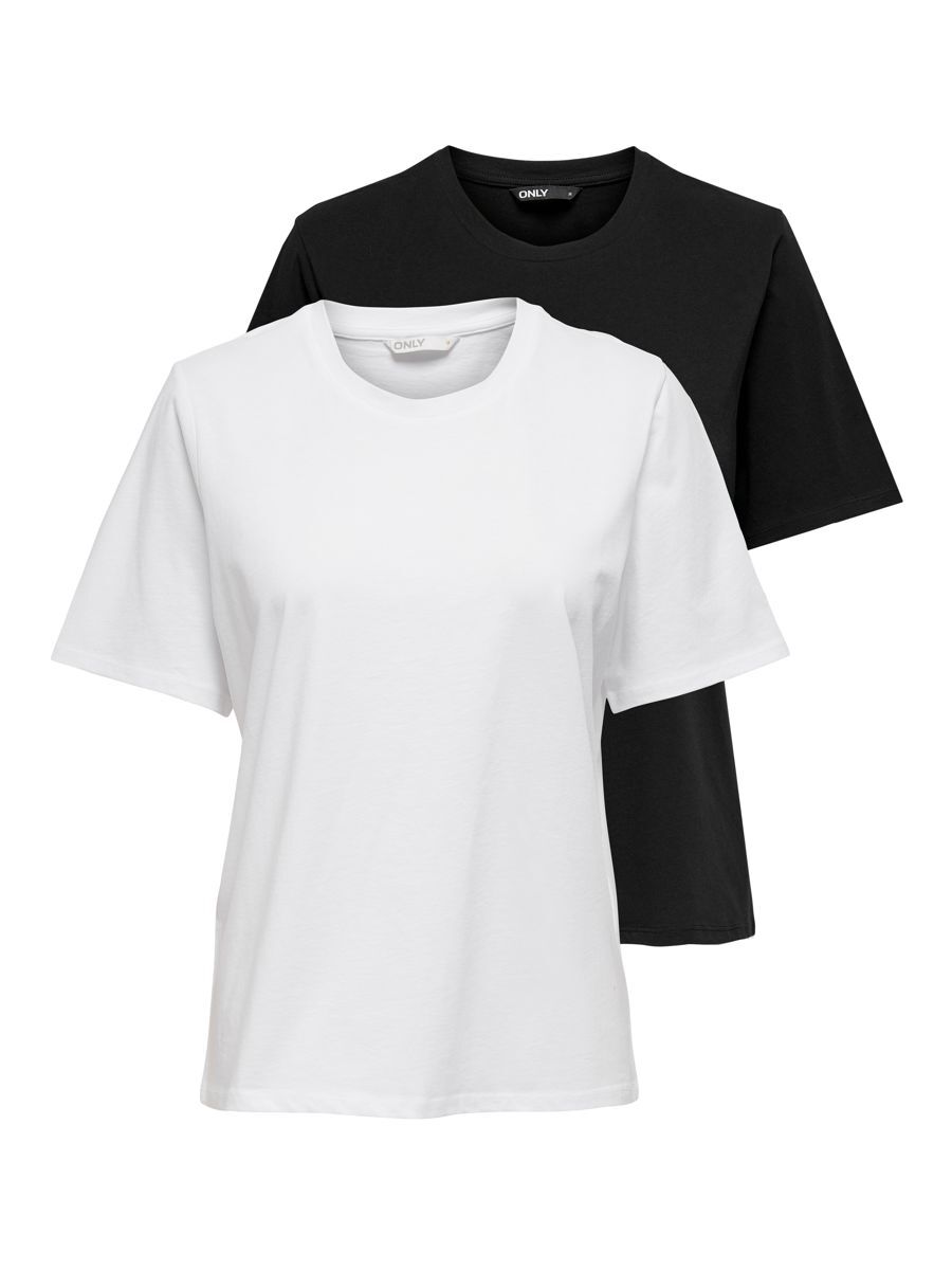 Only Life 2 Units Kurzärmeliges T-shirt L Black / Pack Black And White günstig online kaufen