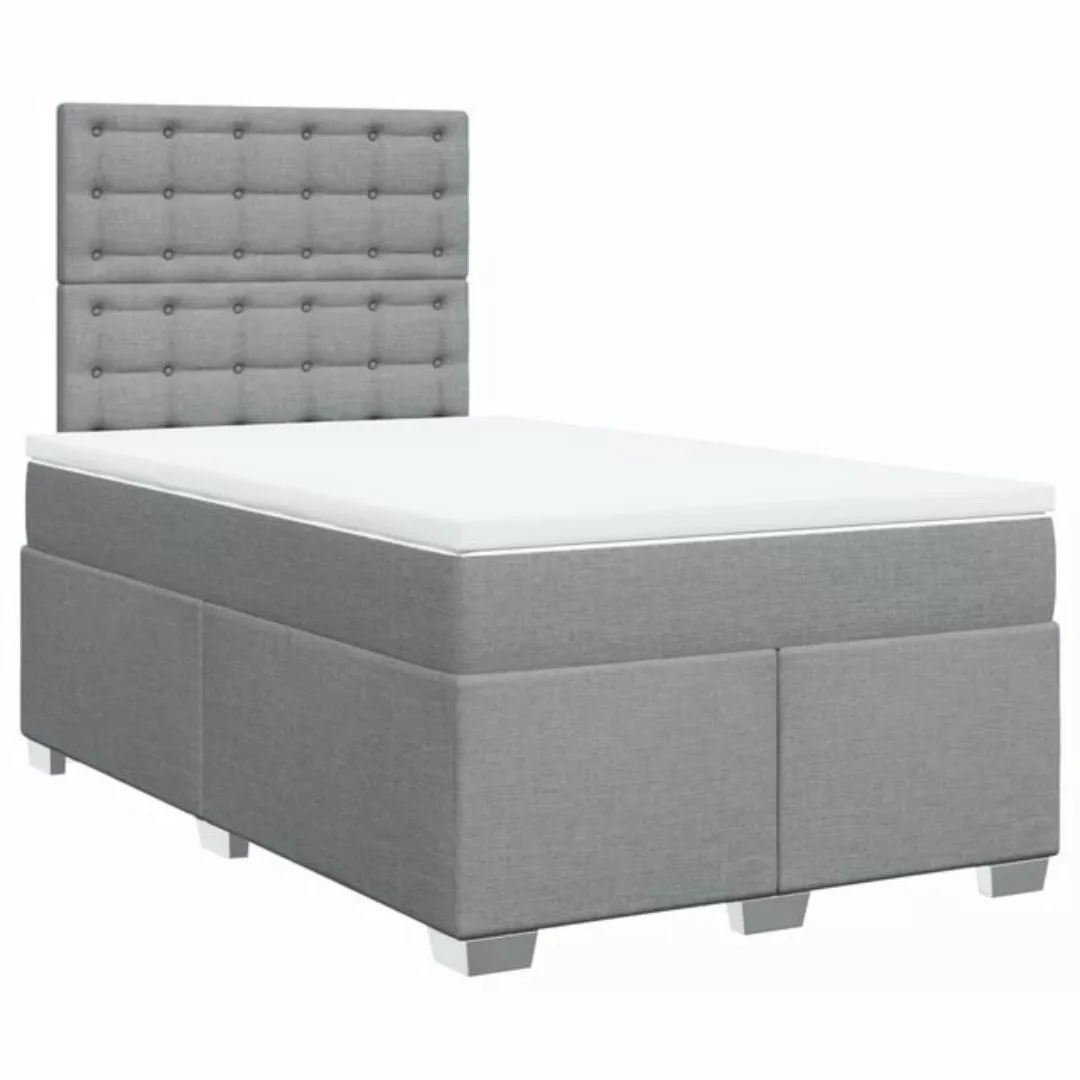 vidaXL Bett Boxspringbett mit Matratze Hellgrau 120x190 cm Stoff günstig online kaufen