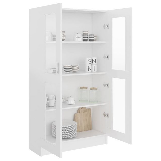 vidaXL Vitrine Bücherschrank Vitrinenschrank Vitrine Weiß 82,5x30,5x150 cm günstig online kaufen