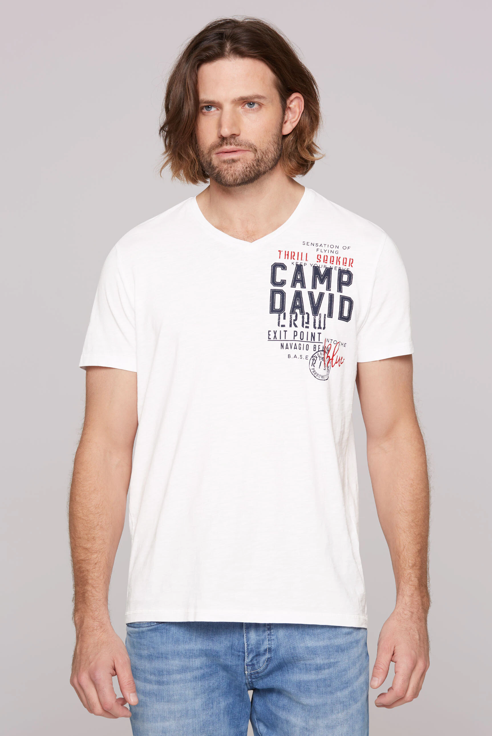 CAMP DAVID V-Shirt, mit maskulinem V-Ausschnitt günstig online kaufen