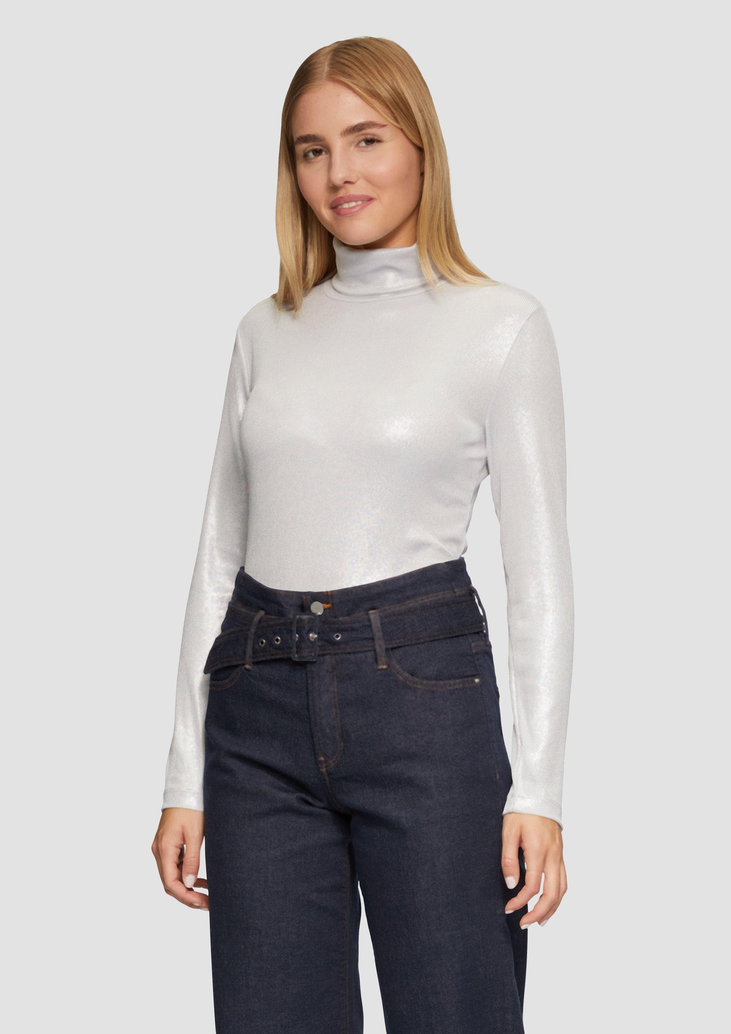 s.Oliver Langarmshirt Langarmshirt mit Silber-Coating im günstig online kaufen