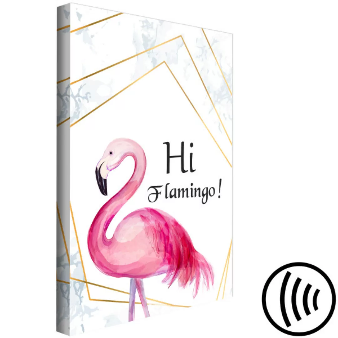 Bild auf Leinwand Hi Flamingo! (1 Part) Vertical XXL günstig online kaufen