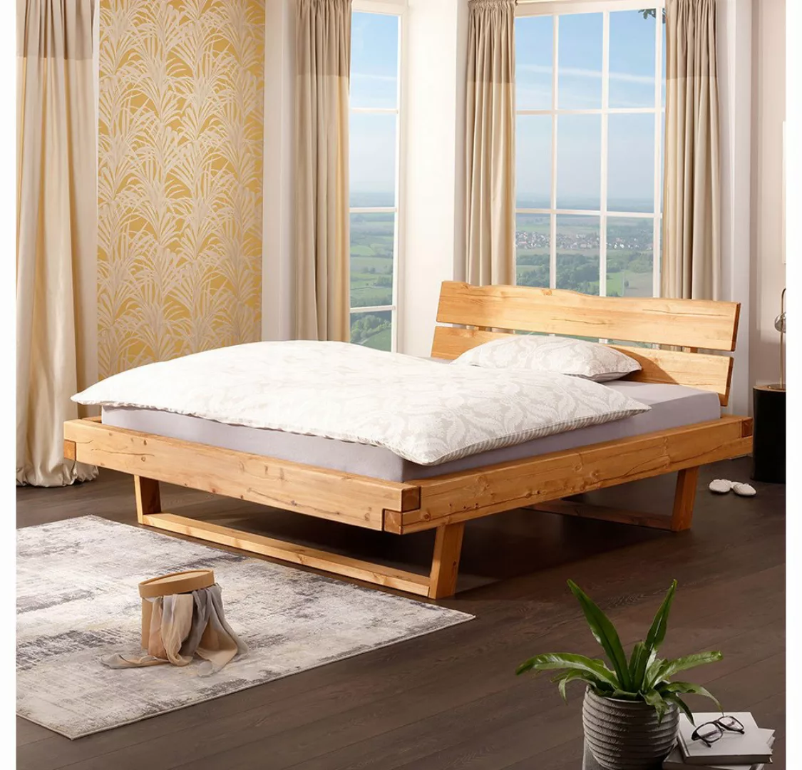 Lomadox Bett BRANTFORD-69, Liegefläche 200x200, Holzkopfteil, Kiefer massiv günstig online kaufen