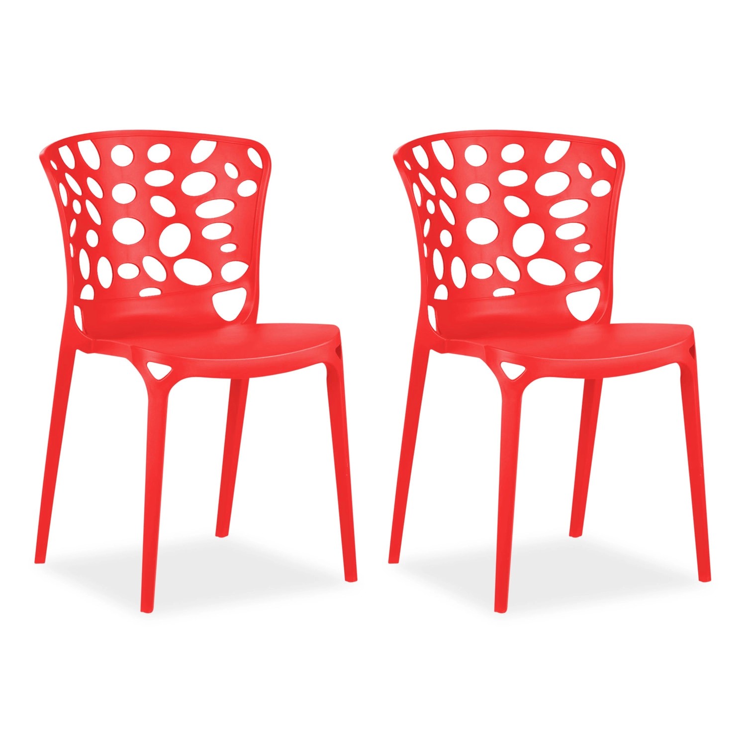Homestyle4u Gartenstuhl 2er Set in Rot 2459 günstig online kaufen