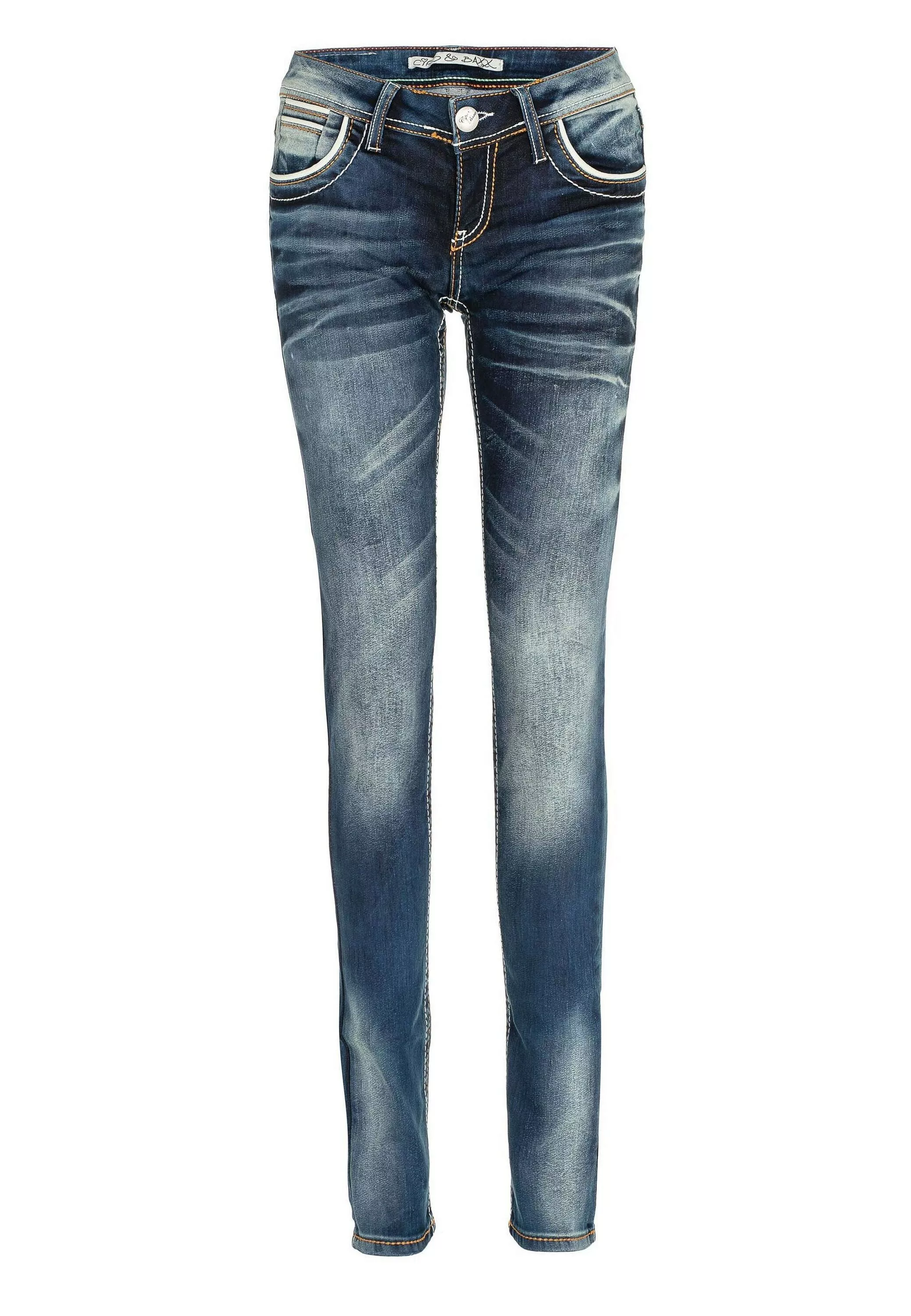 Cipo & Baxx Slim-fit-Jeans "Jeans", mit auffällig farbigen Ziernähten, WD25 günstig online kaufen