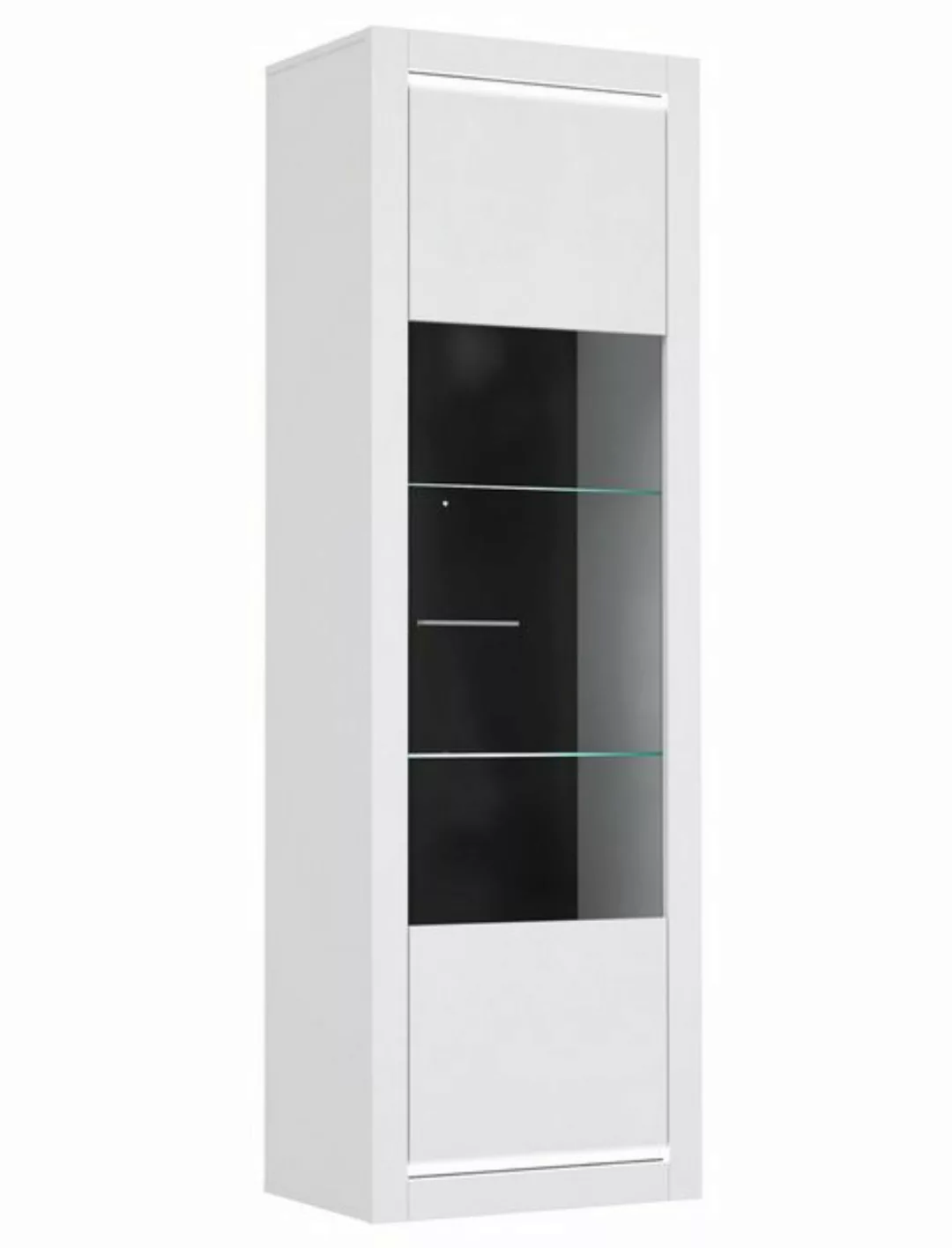 expendio Vitrine Livorno 2 weiss Hochgl. 64x196x42 cm m. LED-Lichtleisten u günstig online kaufen