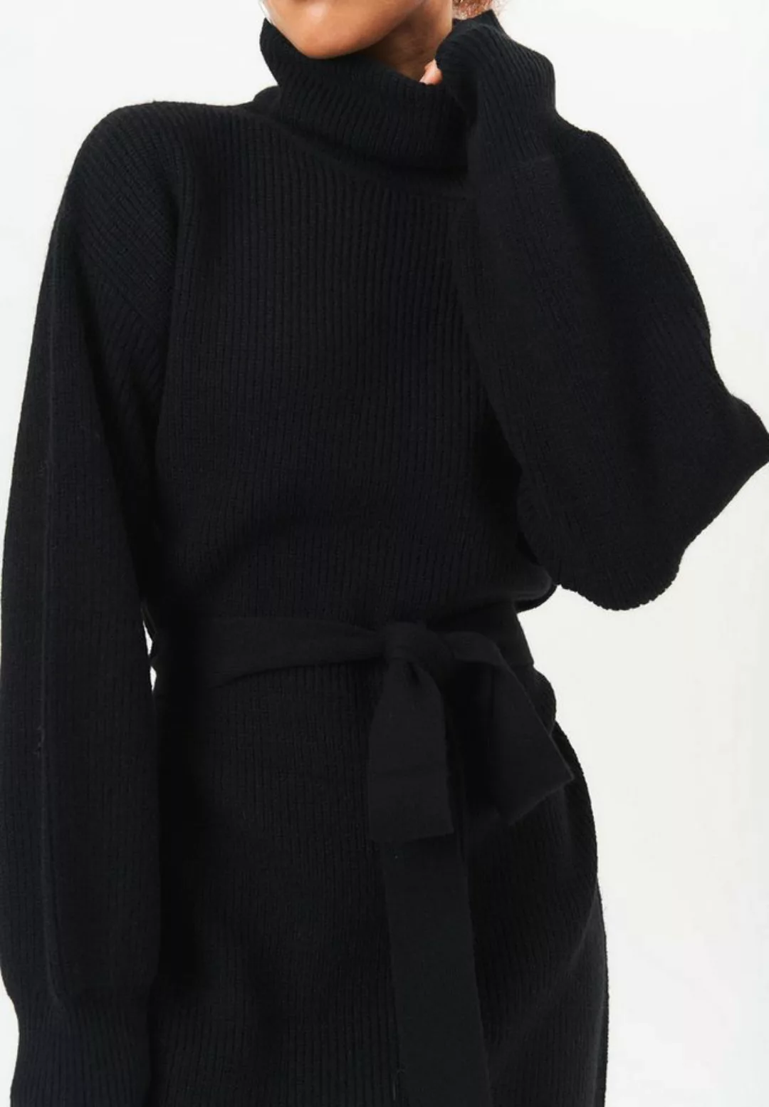 GINI LONDON Midikleid Gini Roll Neck Oversized Knit Rollkragen-Pullover-Kle günstig online kaufen