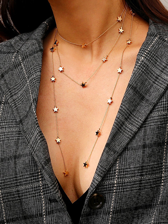 Gold Star Decor Mehrschichtige Halskette günstig online kaufen