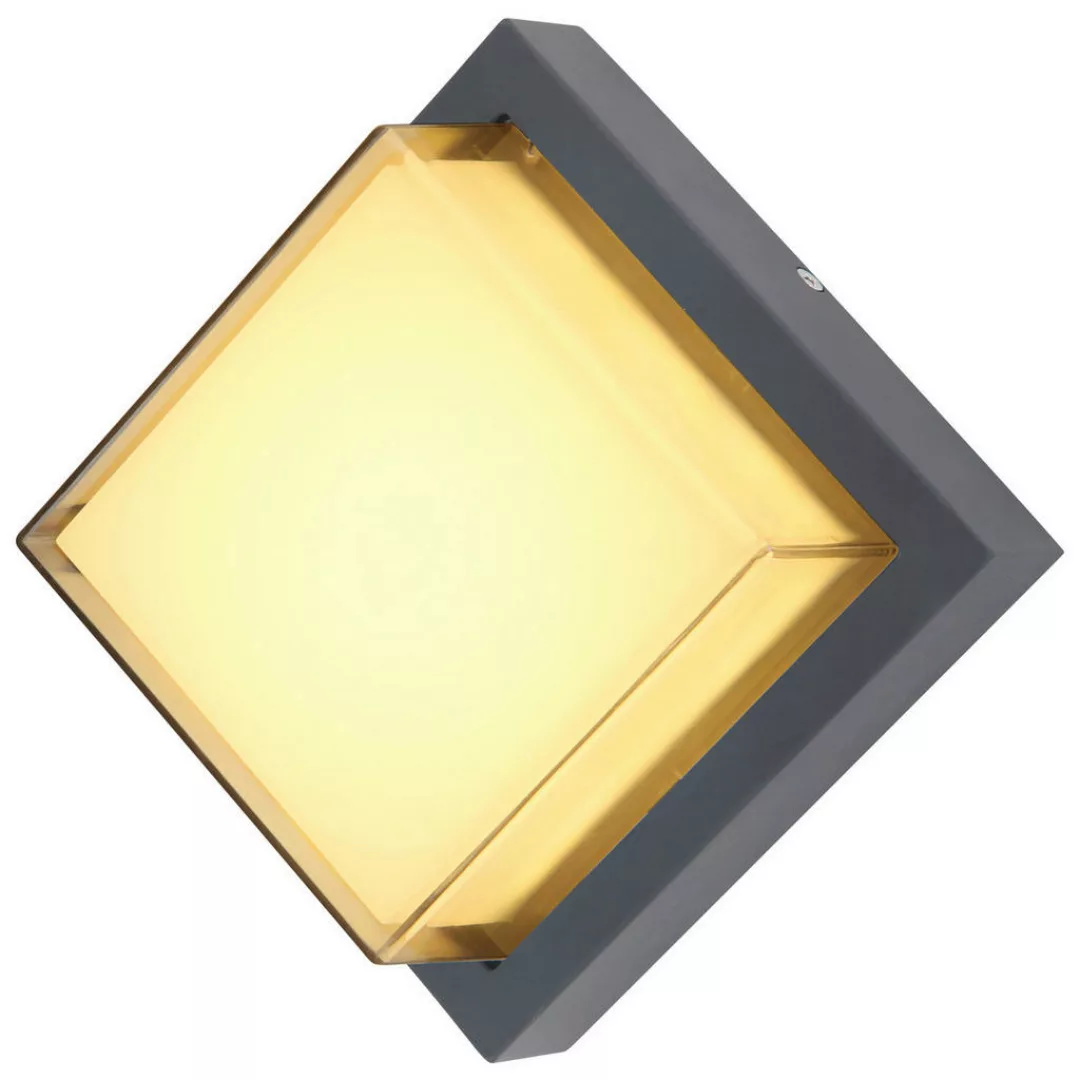 LED-Außenleuchte JALLA 34481 Opal anthrazit H/L: ca. 16x16 cm günstig online kaufen