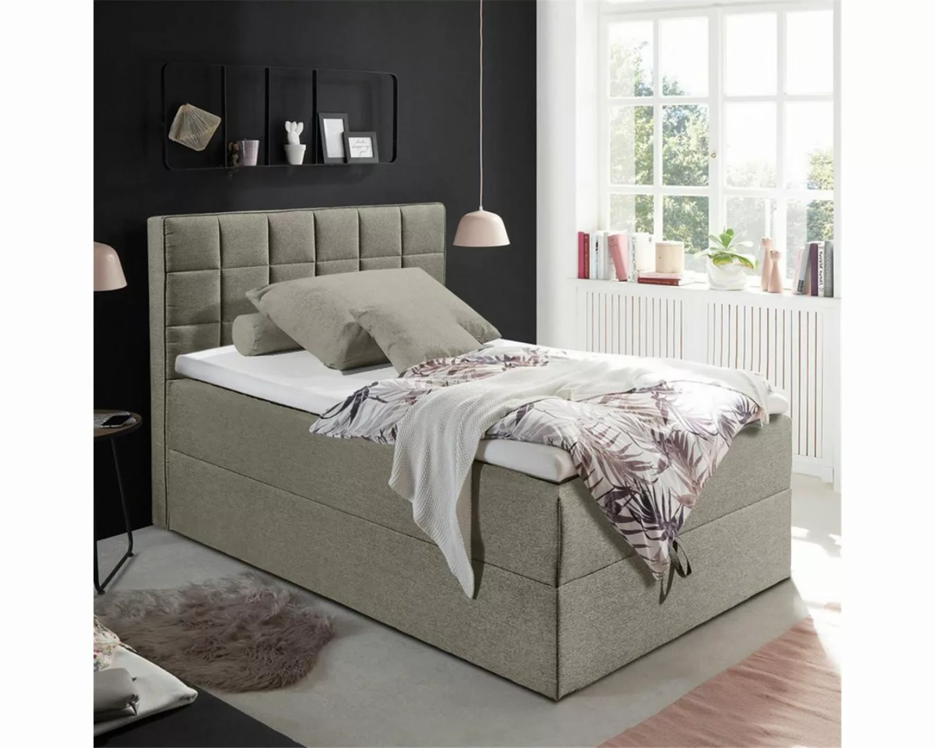 Lomadox Polsterbett ALICANTE-09, 120x200cm, in schlamm, Jugendbett mit Bett günstig online kaufen