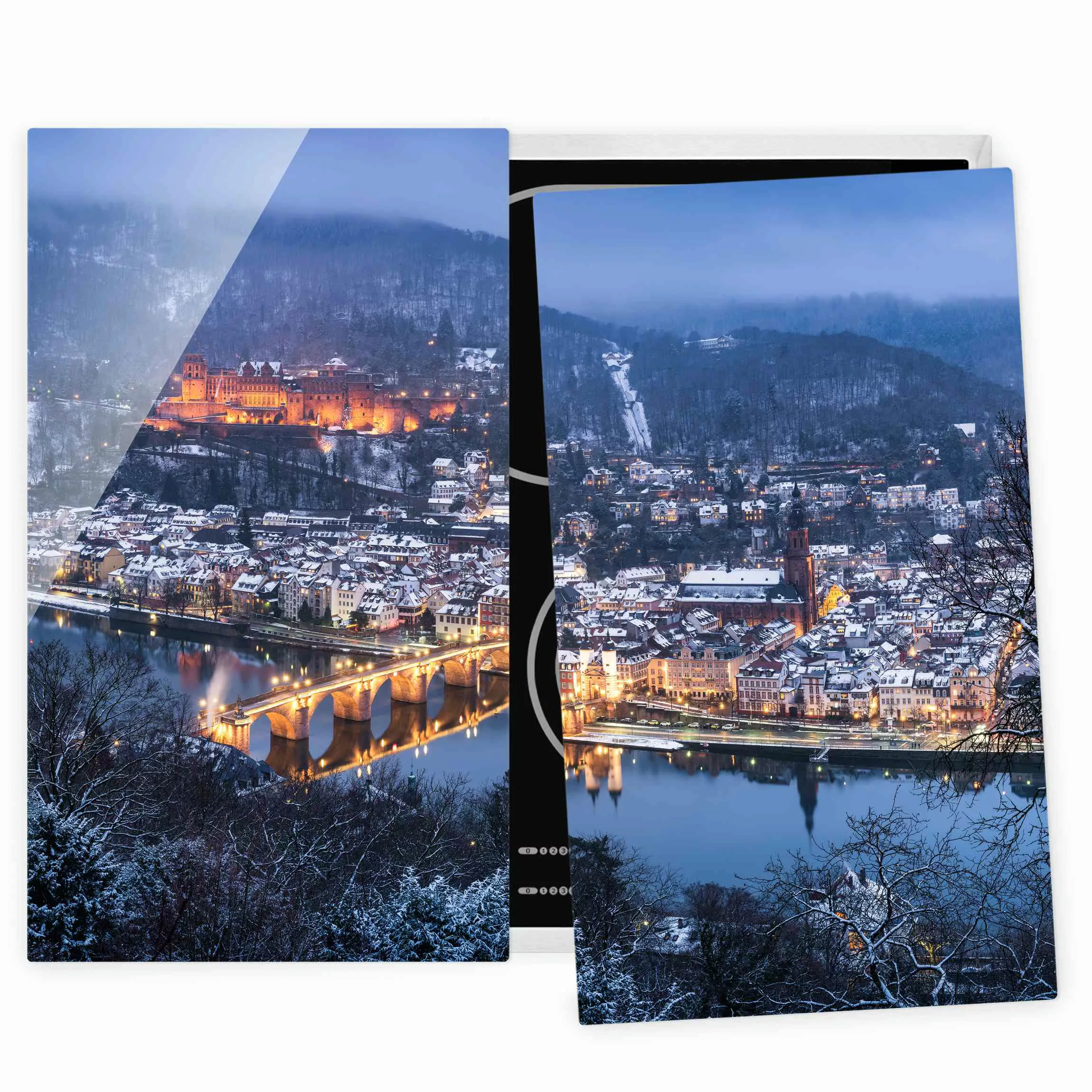 Herdabdeckplatte Winterliches Heidelberg günstig online kaufen