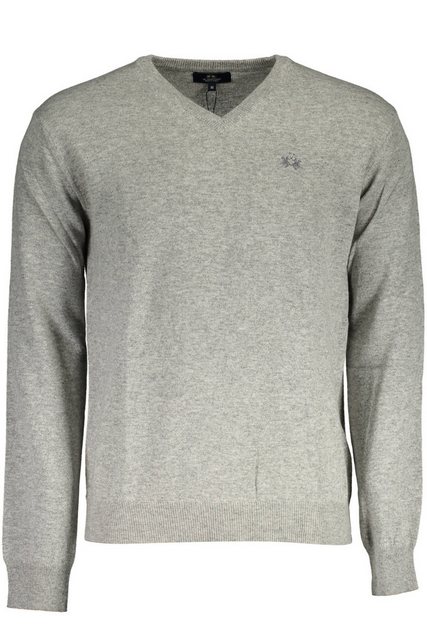 La Martina Strickpullover Herren-Pullover Grau - V-Ausschnitt, Regular Fit, günstig online kaufen