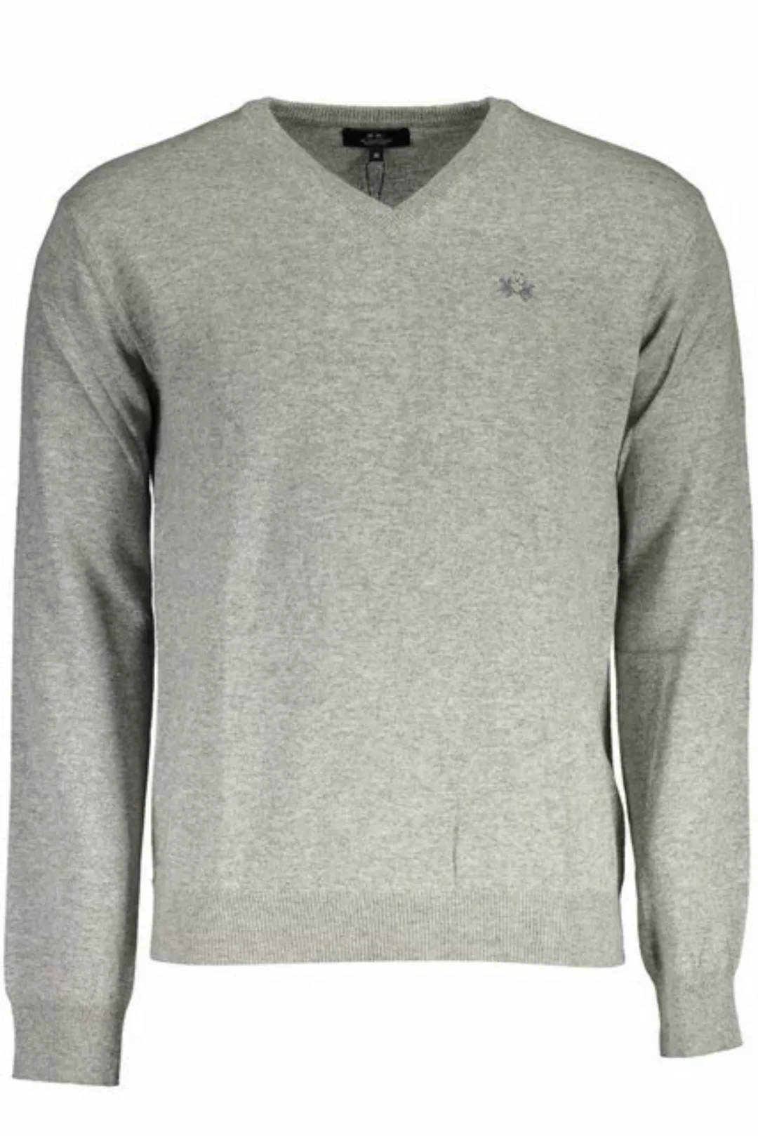 La Martina Strickpullover Herren-Pullover Grau - V-Ausschnitt, Regular Fit, günstig online kaufen