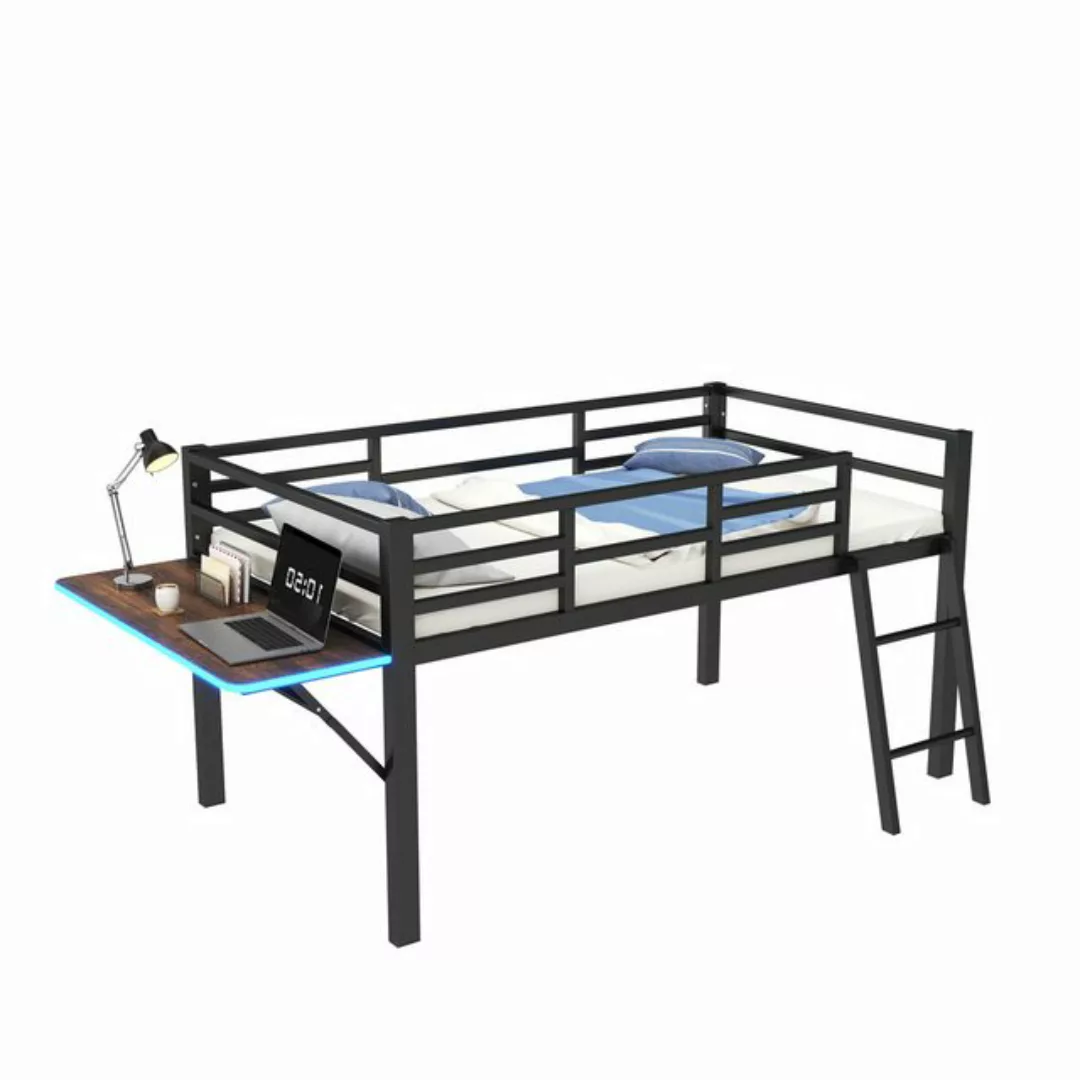 TavilaEcon Metallbett Space-saving Bett mit integriertem Schreibtisch und L günstig online kaufen