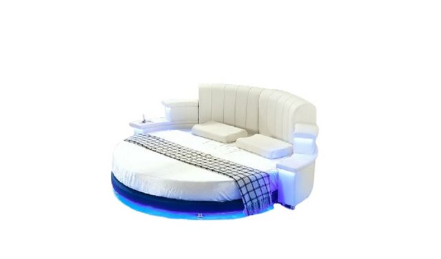 Xlmoebel Bett Neu LED-beleuchtetes Lederbett für das Schlafzimmer - Rundes günstig online kaufen