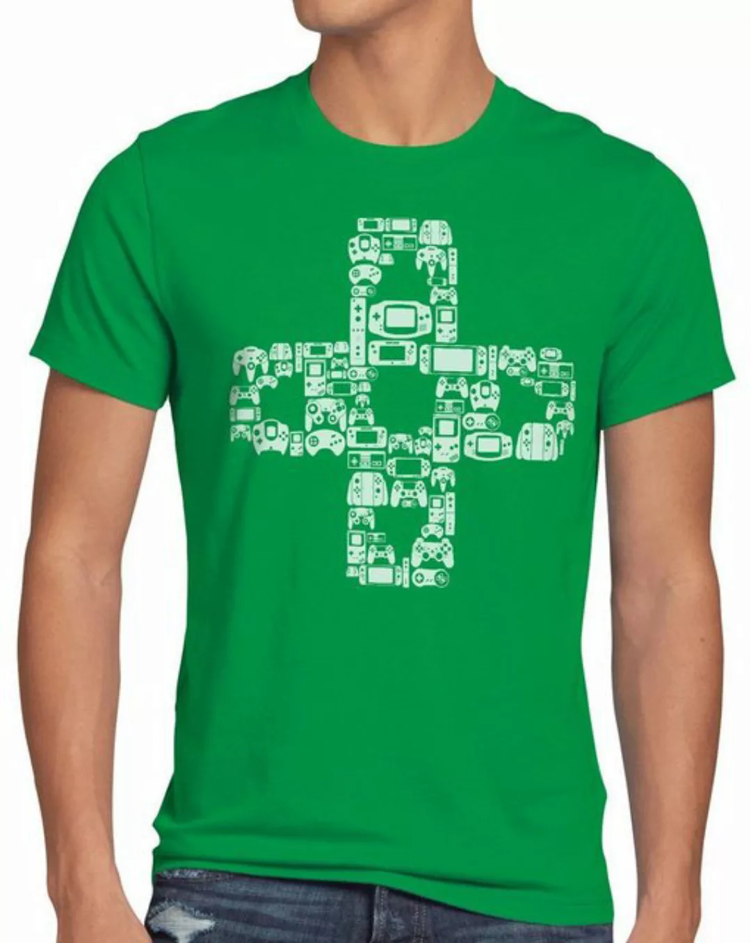 style3 Print-Shirt Herren T-Shirt Play Steuerkreuz Gamer Game Kontroller ma günstig online kaufen