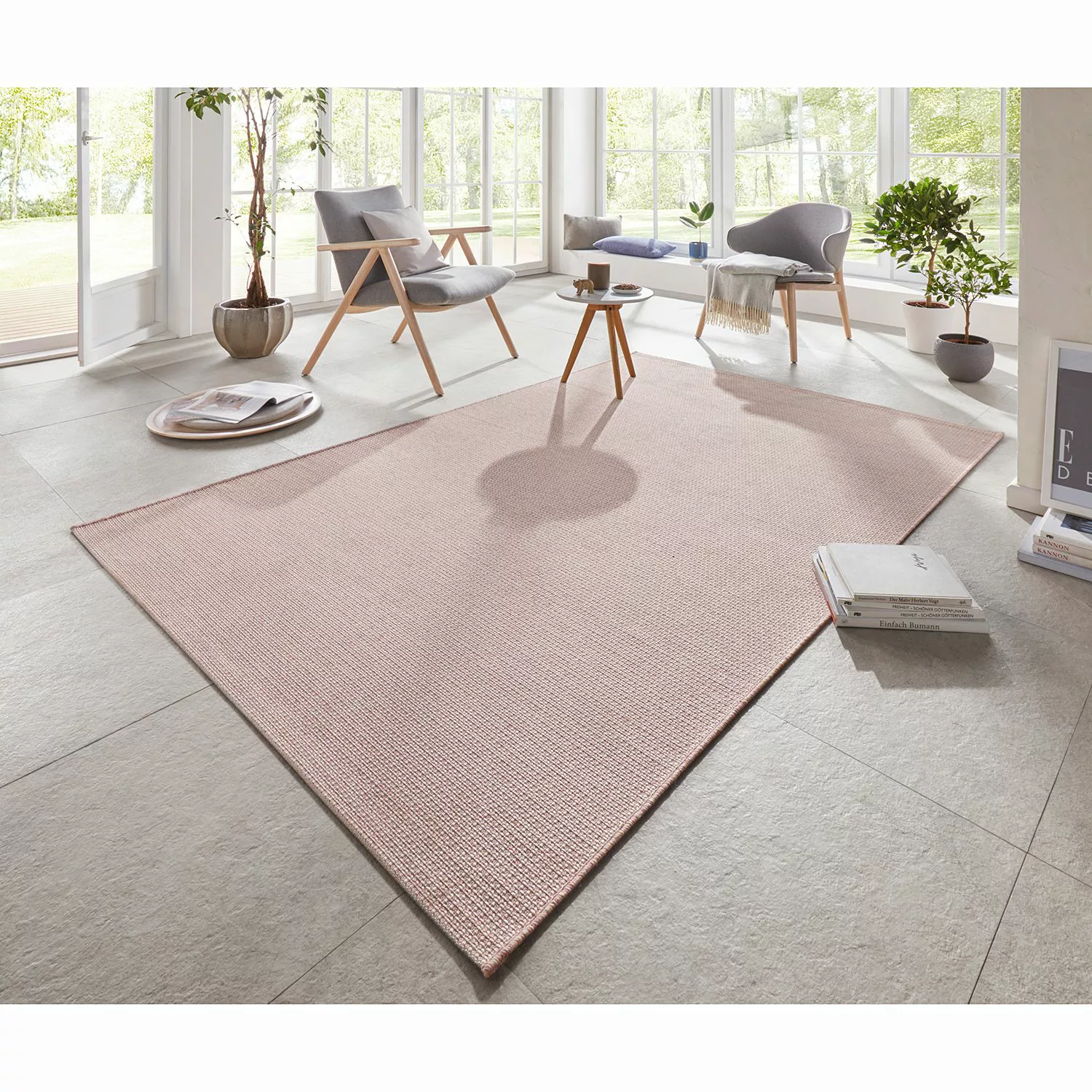 home24 ELLE DECOR Teppich Millau Rosa für Innen/Außen Rechteckig 140x200 cm günstig online kaufen