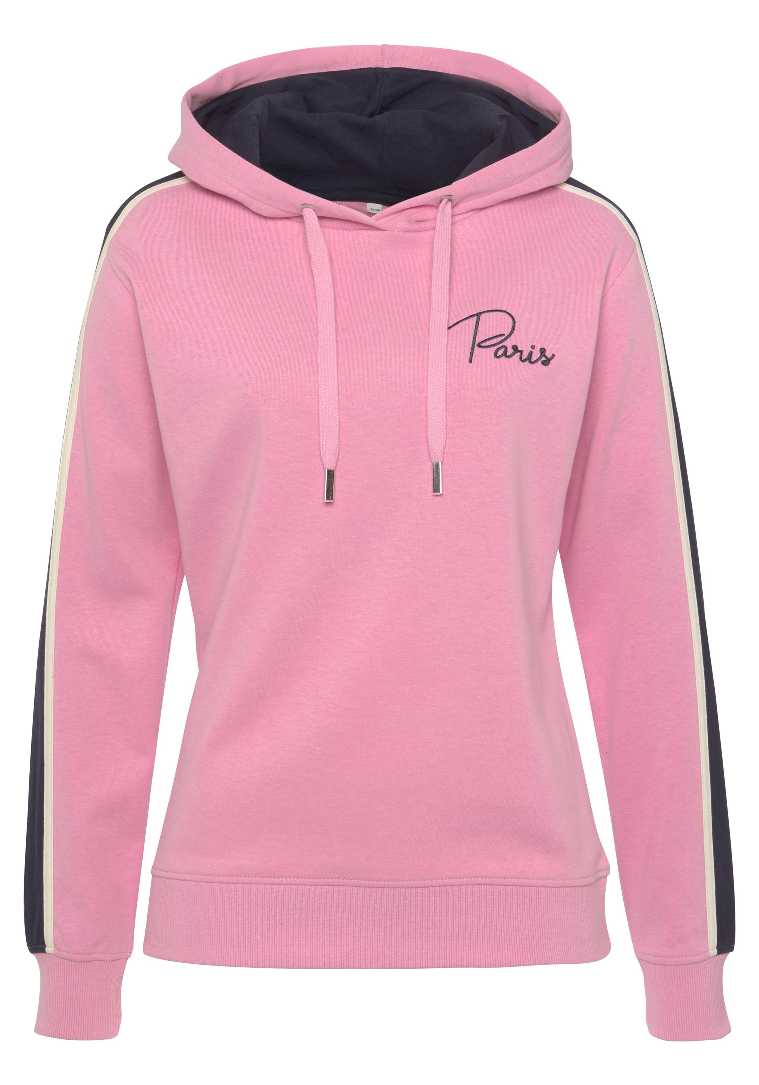 Vivance Hoodie, (1 tlg.), Hoodie mit Kontrast Einsätzen, Loungeanzug günstig online kaufen