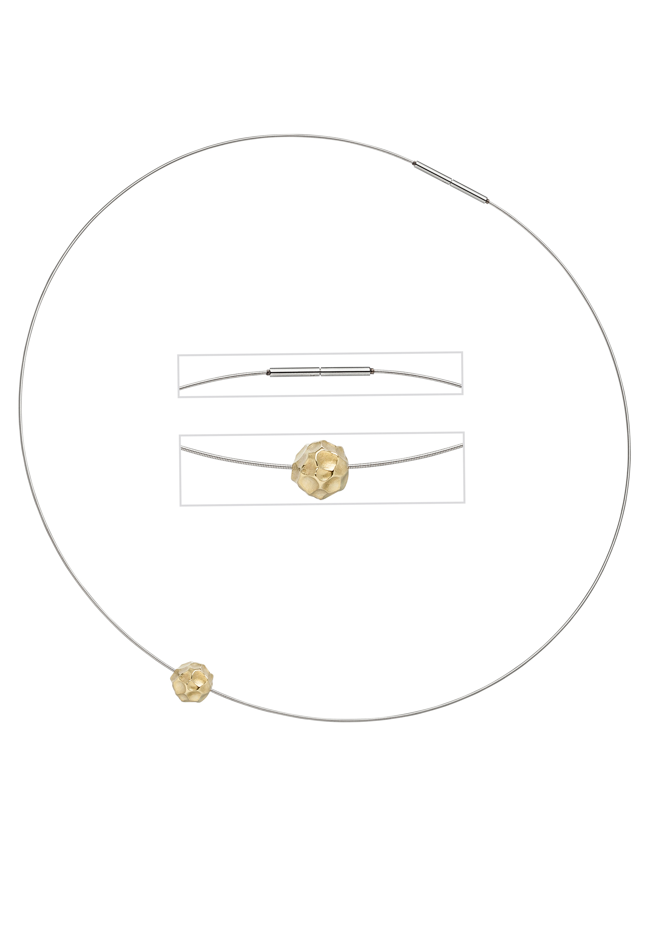 JOBO Kette mit Anhänger "Edelstahl mit 585 Gold kombiniert", 42 cm günstig online kaufen