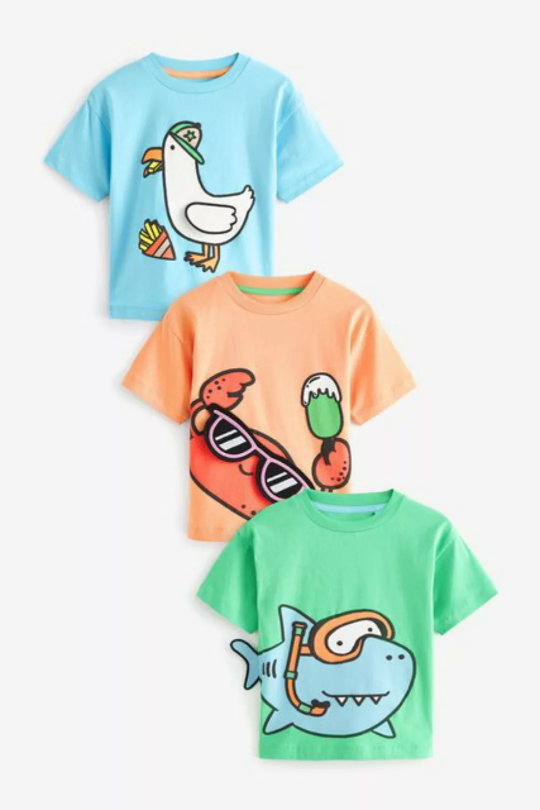 Next T-Shirt Kurzarm-T-Shirts mit Figur, 3er Pack (3-tlg) günstig online kaufen