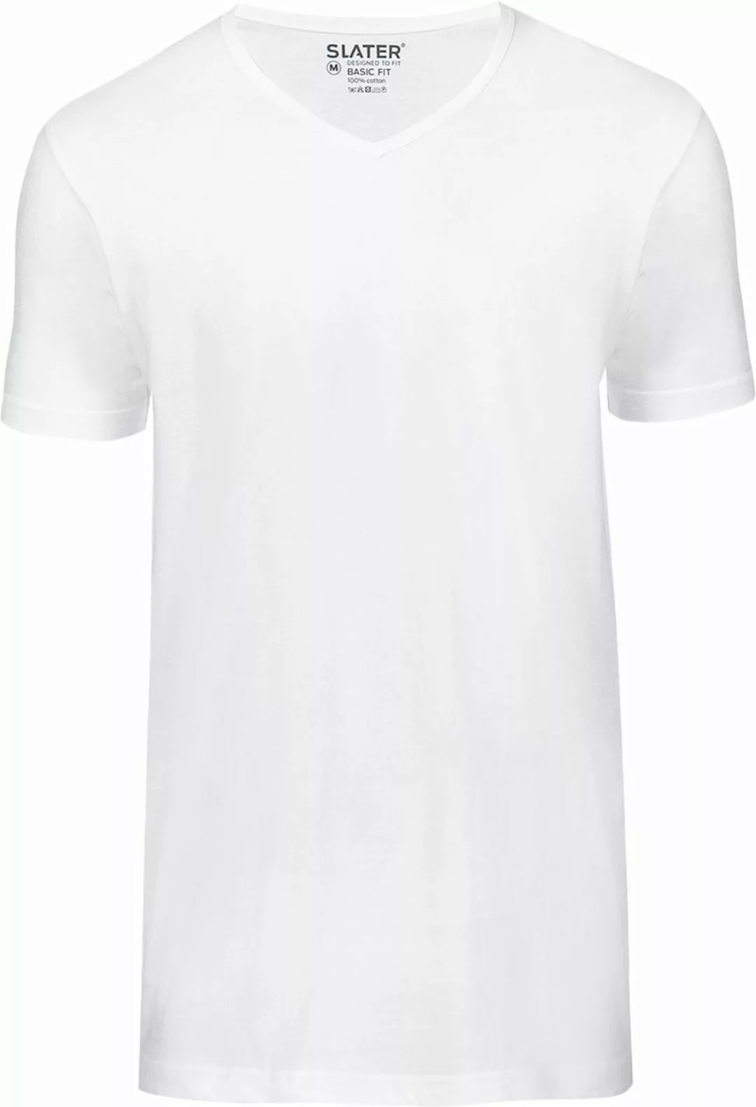 Slater 2er-Pack Basic Fit T-shirt V-Ausschnitt Weiß - Größe L günstig online kaufen