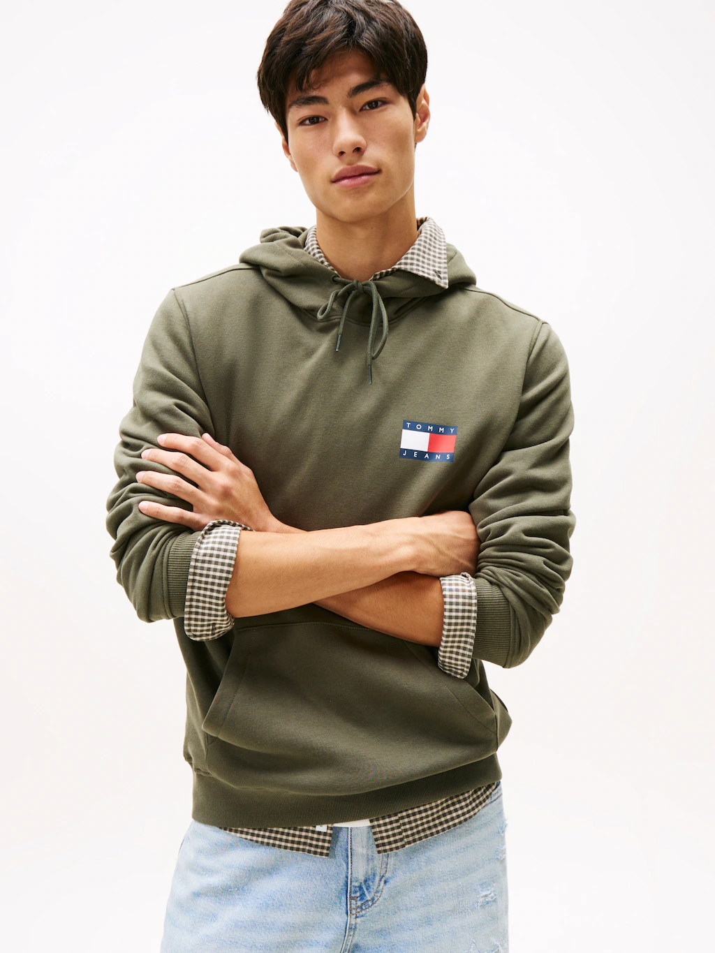 Tommy Jeans Sweatshirt "TJM REG ESSENTIAL FLAG HOOD EXT", mit bedruckten Ma günstig online kaufen