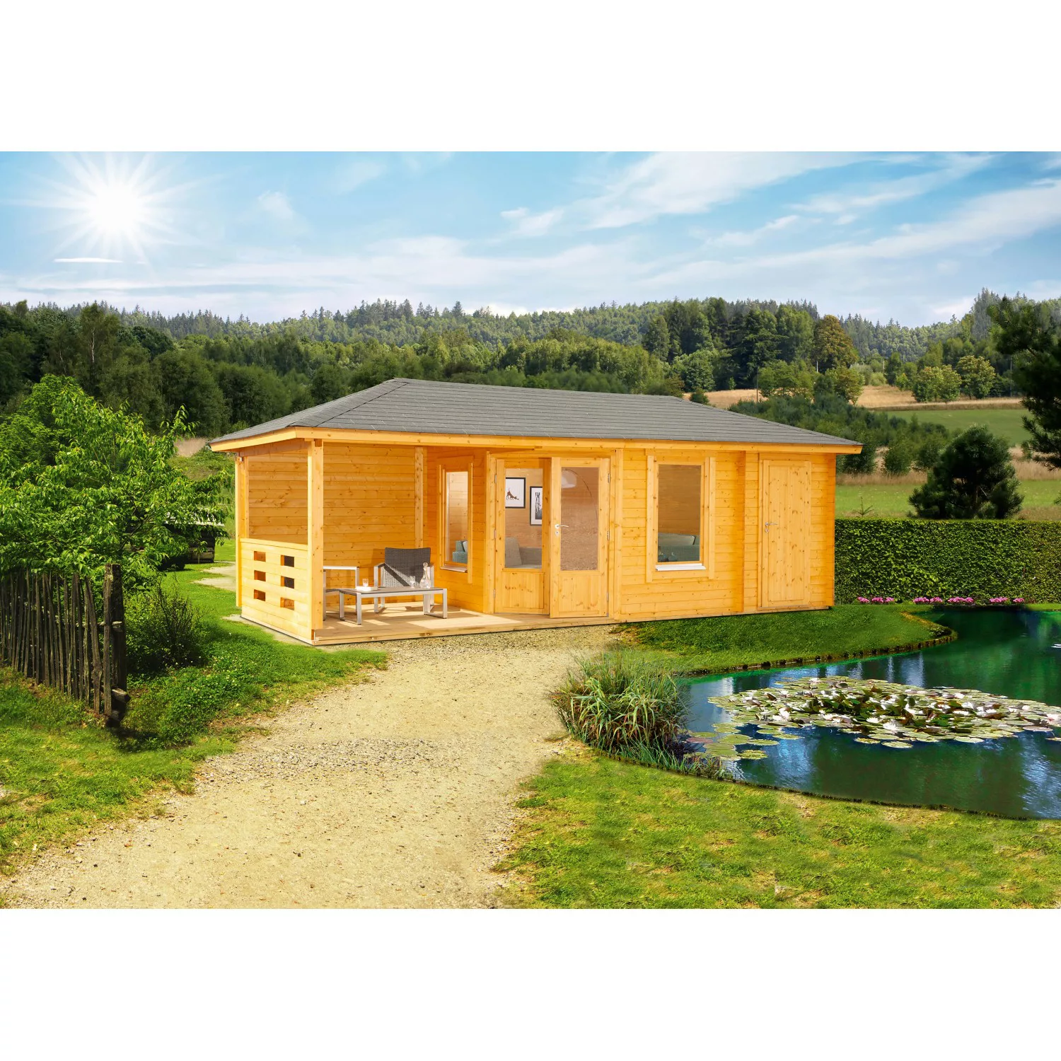 Wolff Finnhaus Holz-Gartenhaus Anna 40-A/2 Natur 21 m² günstig online kaufen