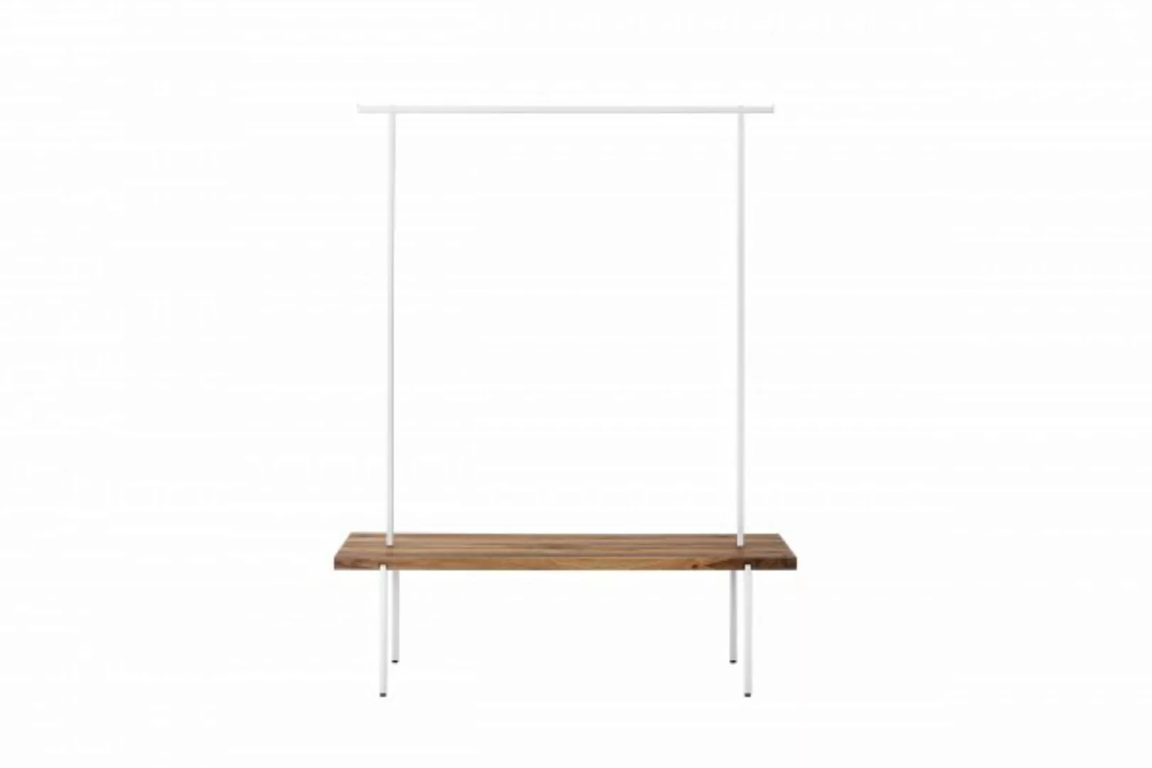 Garderobe Nussbaum 01 L 150 x 40 x 190 weiß günstig online kaufen