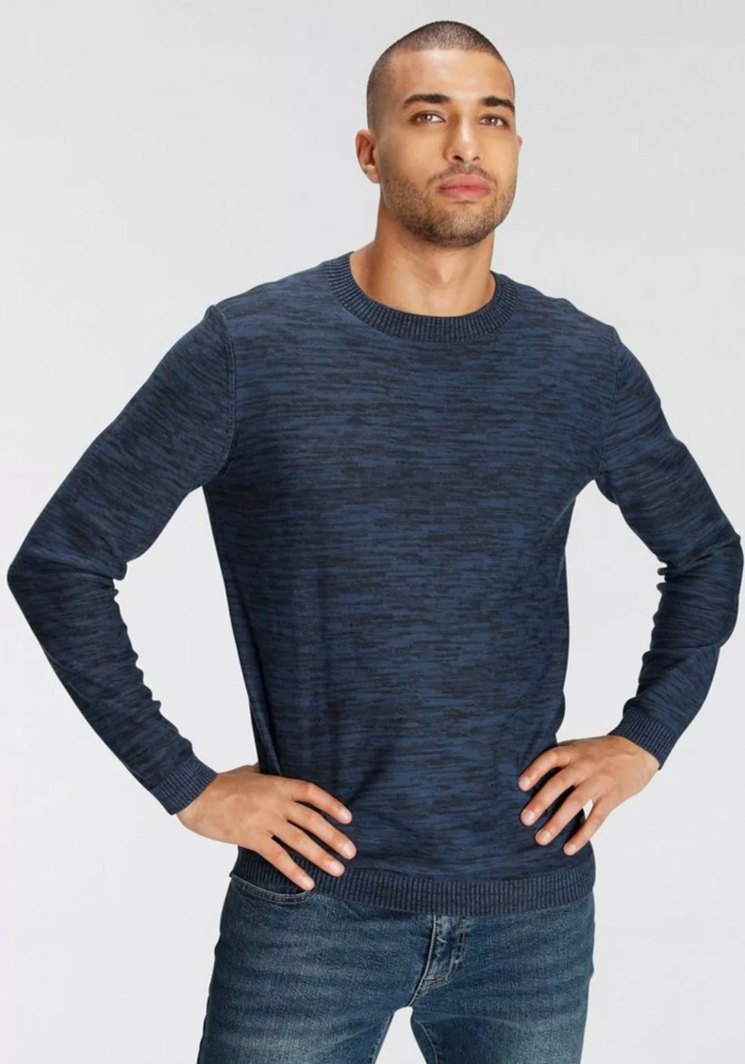 AJC Strickpullover in melierter Optik günstig online kaufen