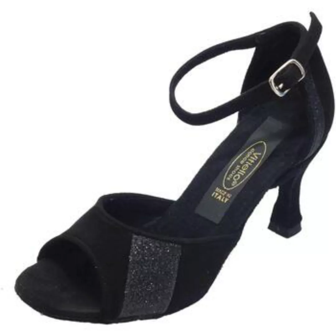 Vitiello Dance Shoes  Sandalen 406 camoscio nero cristallo fine günstig online kaufen