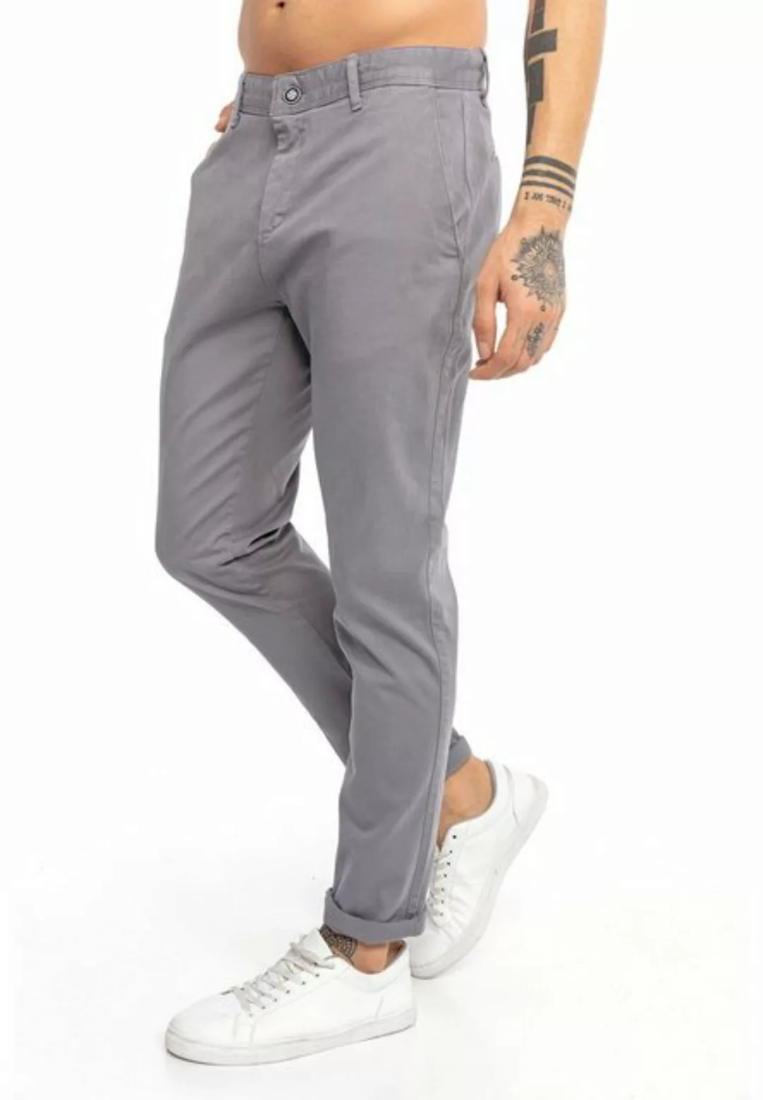 RedBridge Chinohose Premium Chinohose Baumwolle Grau W33 L32 vielseitig günstig online kaufen