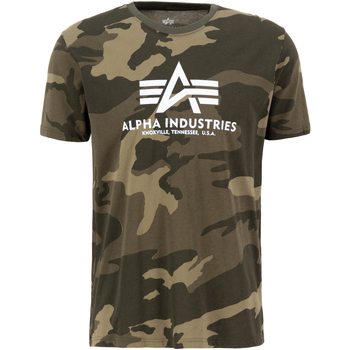Alpha Industries  T-Shirts & Poloshirts Basic T-Shirt BL Camo - olive camo günstig online kaufen
