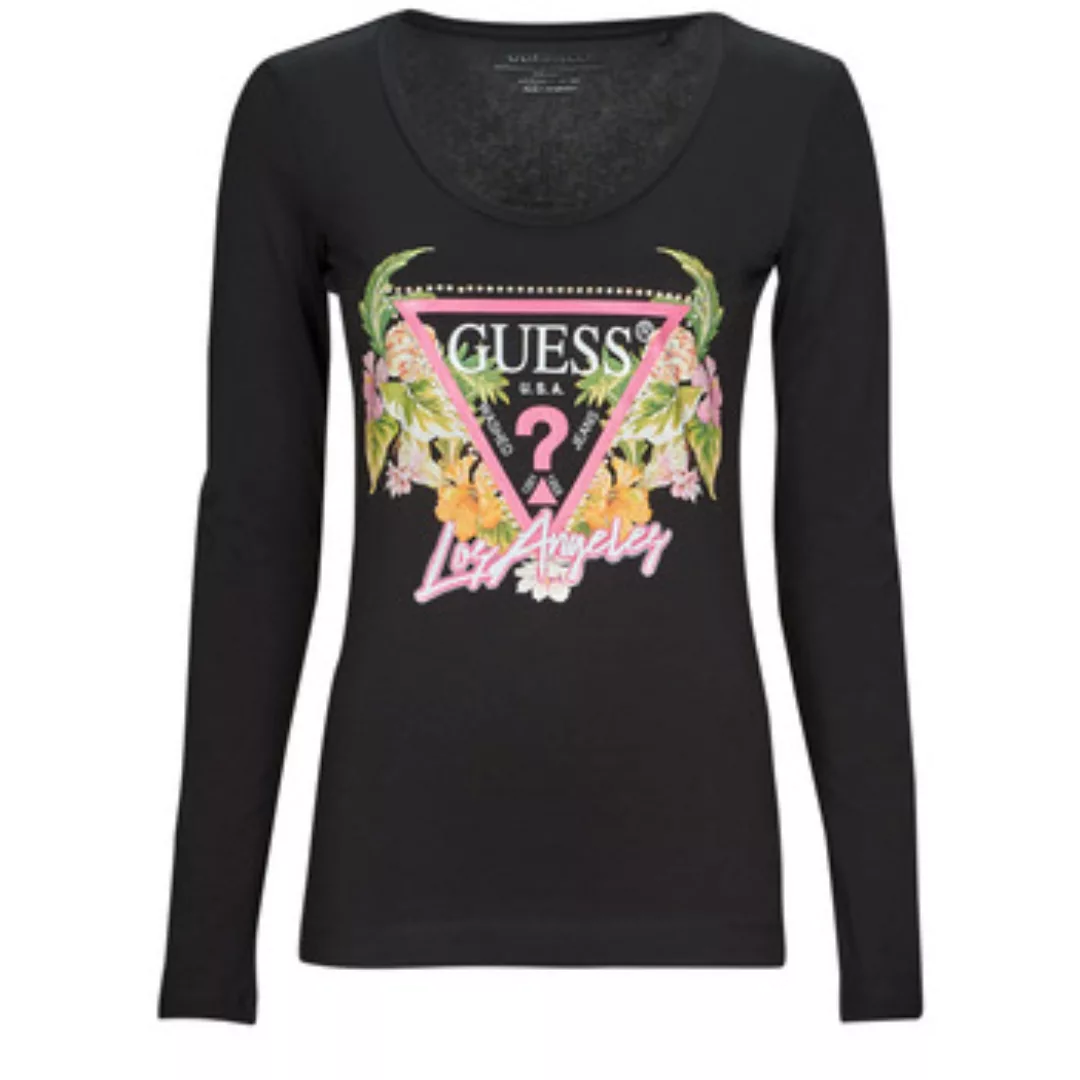 Guess  Langarmshirt LS SN TRIANGLE FLOWERS TEE günstig online kaufen